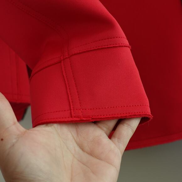 TAHARI Red Lightweight Stretchy Scuba Moto Zipper Jacket Blazer Women's Size XS - Picture 5 of 10